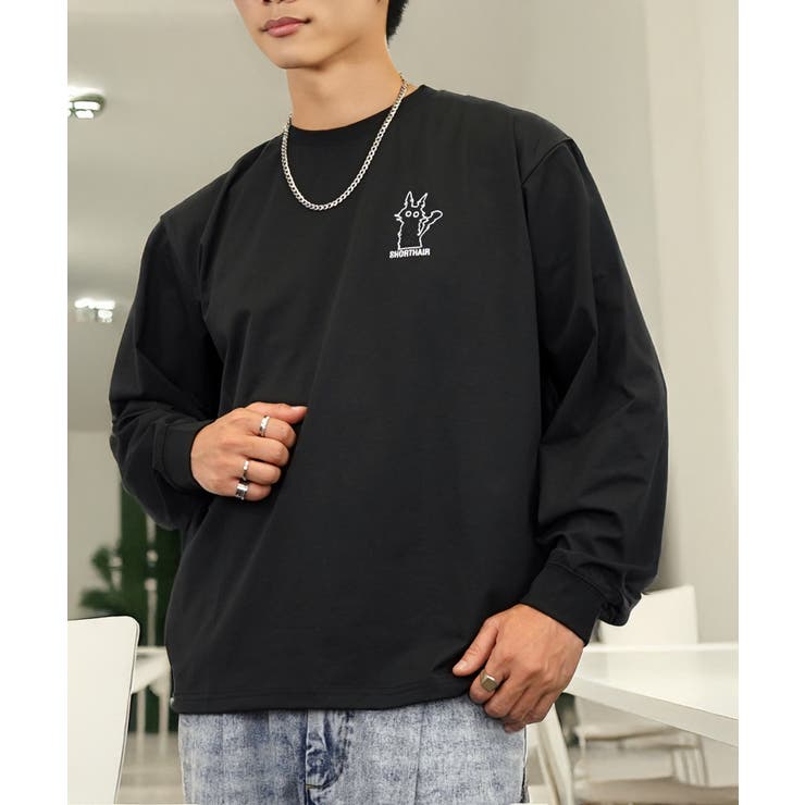 黒ネコ 刺繍 ストレッチ 長袖 Tシャツ  | GROOVY STORE | 詳細画像16 