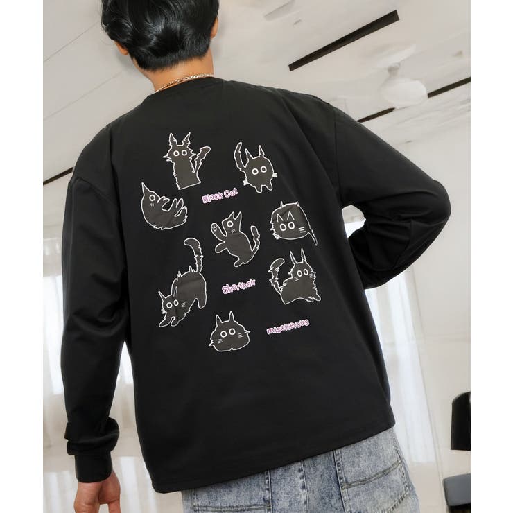 黒ネコ 刺繍 ストレッチ 長袖 Tシャツ  | GROOVY STORE | 詳細画像17 