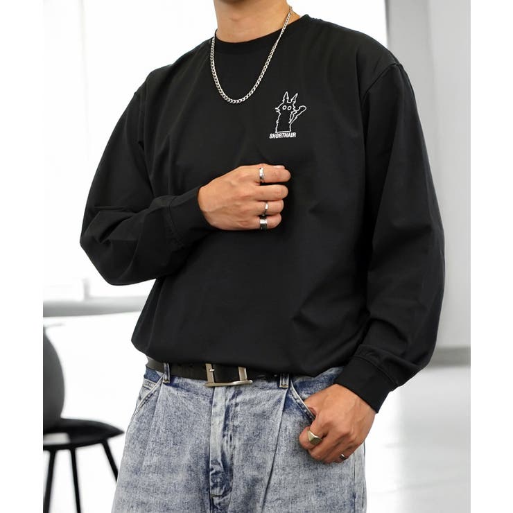 黒ネコ 刺繍 ストレッチ 長袖 Tシャツ  | GROOVY STORE | 詳細画像18 