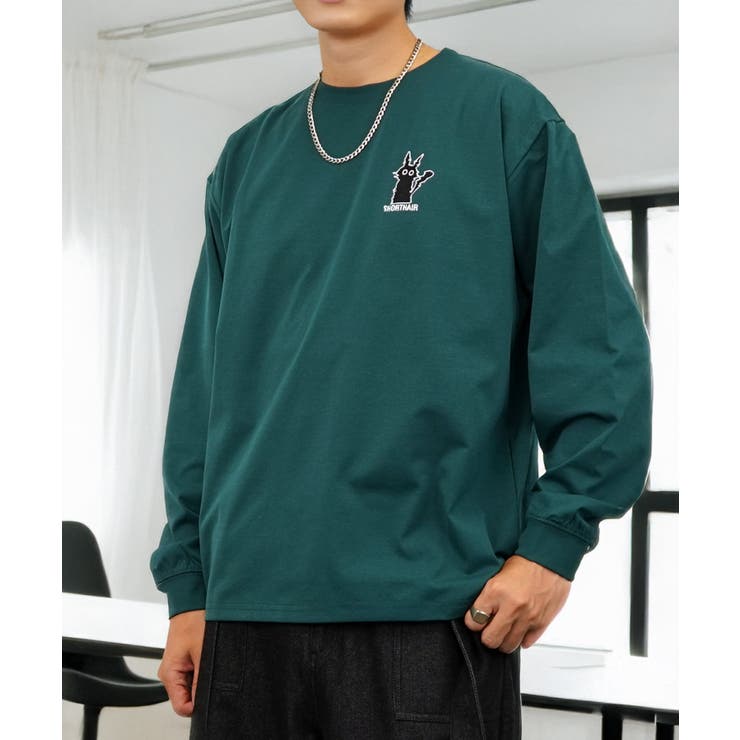 黒ネコ 刺繍 ストレッチ 長袖 Tシャツ  | GROOVY STORE | 詳細画像7 