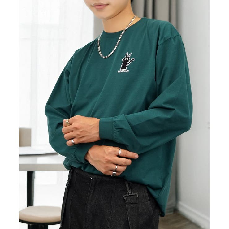 黒ネコ 刺繍 ストレッチ 長袖 Tシャツ  | GROOVY STORE | 詳細画像22 