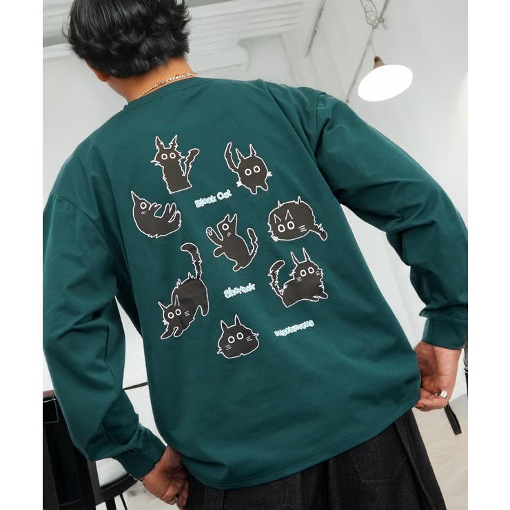 黒ネコ 刺繍 ストレッチ 長袖 Tシャツ  | GROOVY STORE | 詳細画像8 