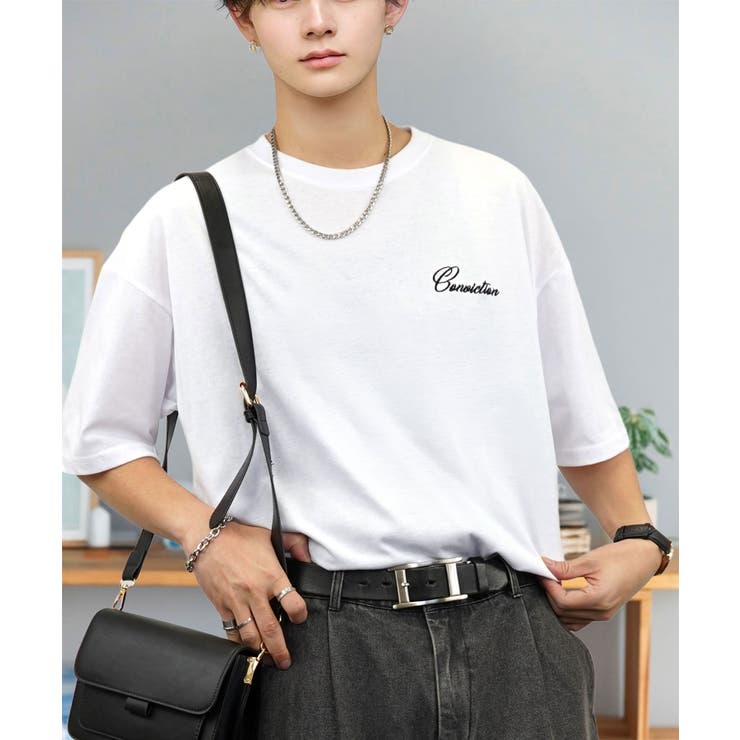 刺繍 ワンポイント Tシャツ半袖 T ロゴ ワイド  | GROOVY STORE | 詳細画像15 