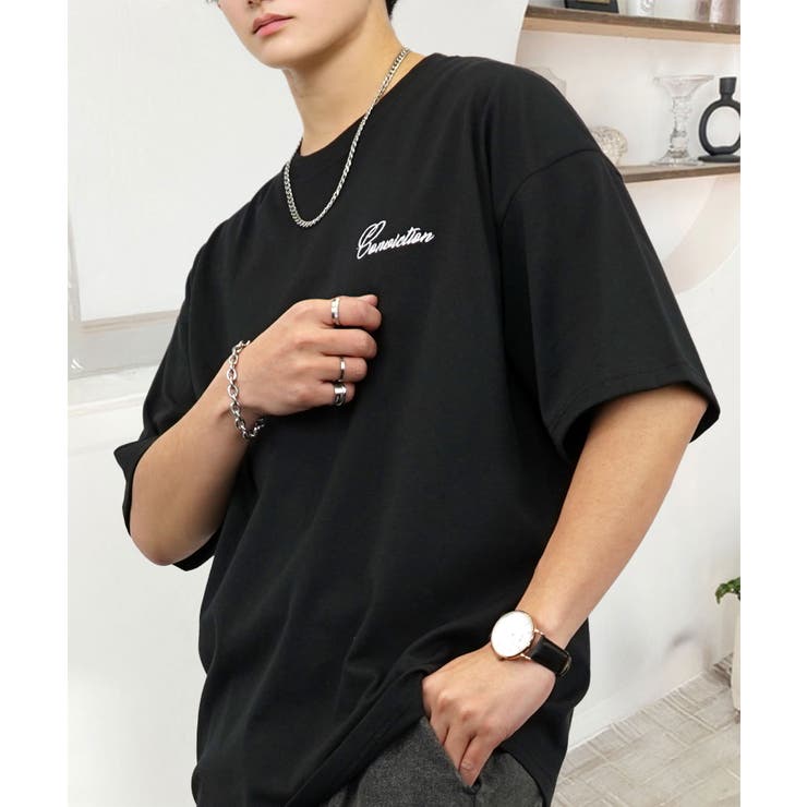 刺繍 ワンポイント Tシャツ半袖 T ロゴ ワイド  | GROOVY STORE | 詳細画像17 