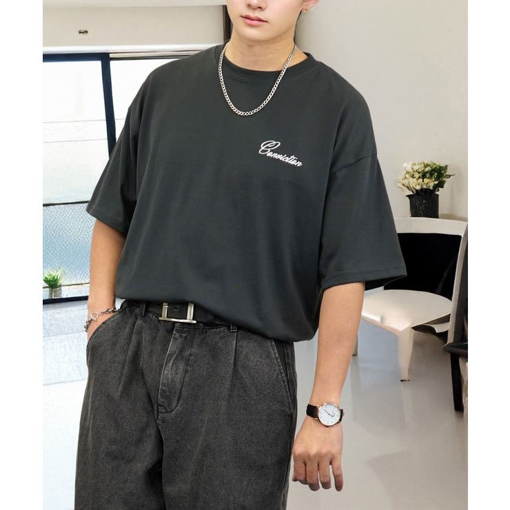 刺繍 ワンポイント Tシャツ半袖 T ロゴ ワイド  | GROOVY STORE | 詳細画像20 