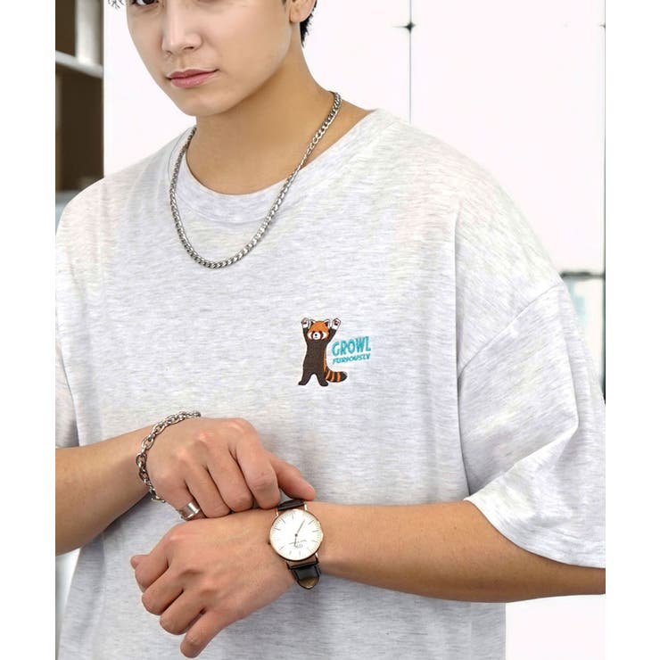 刺繍 ワンポイント Tシャツ半袖 T ロゴ ワイド  | GROOVY STORE | 詳細画像3 