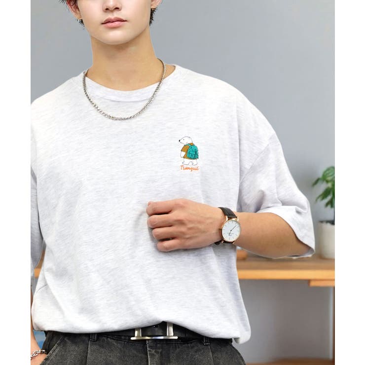 刺繍 ワンポイント Tシャツ半袖 T ロゴ ワイド  | GROOVY STORE | 詳細画像15 