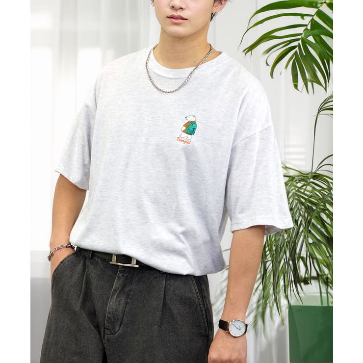 刺繍 ワンポイント Tシャツ半袖 T ロゴ ワイド  | GROOVY STORE | 詳細画像16 