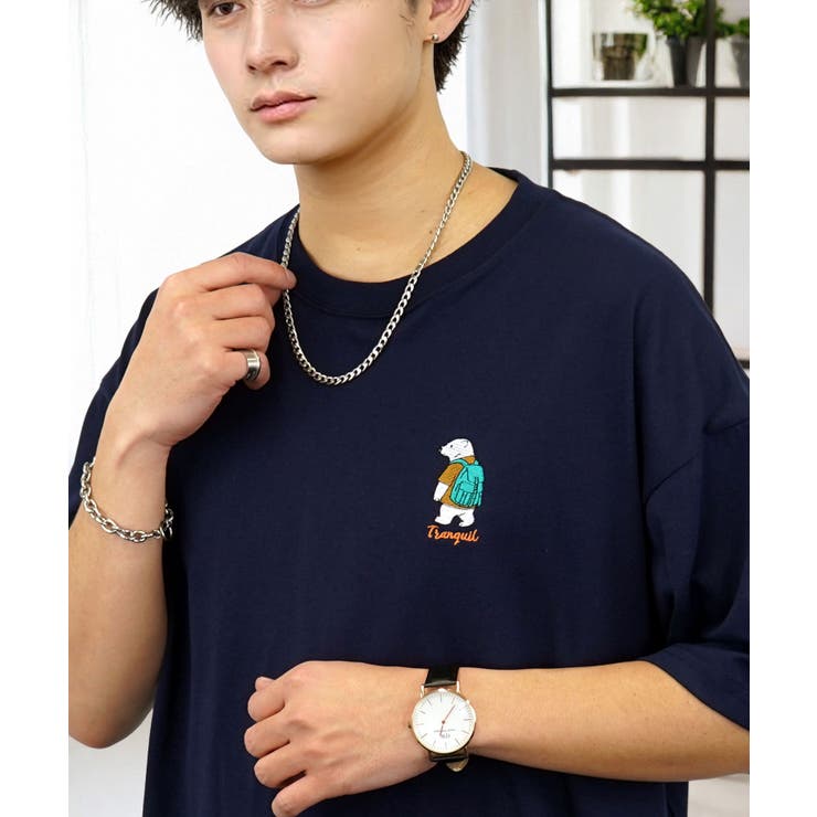 刺繍 ワンポイント Tシャツ半袖 T ロゴ ワイド  | GROOVY STORE | 詳細画像22 