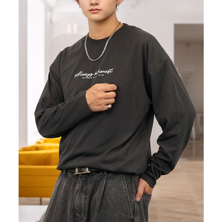 【ワイド】刺繍 長袖Tシャツ ロンT ワンポイント カジュアル キレイめ | GROOVY STORE | 詳細画像11 