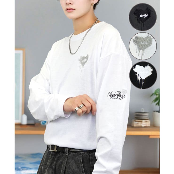 【ワイド】長袖Tシャツ ロンｔワンポイント カジュアル キレイめ | GROOVY STORE | 詳細画像1 