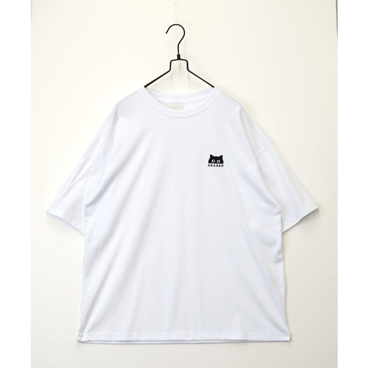 【刺繍】黒猫 ワンポイント Tシャツ半袖 グラフィック クロネコ 足跡 ハート | GROOVY STORE | 詳細画像1 