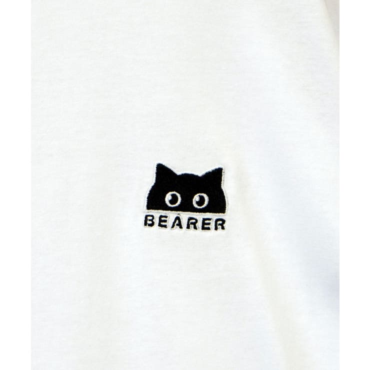 【刺繍】黒猫 ワンポイント Tシャツ半袖 グラフィック クロネコ 足跡 ハート | GROOVY STORE | 詳細画像2 