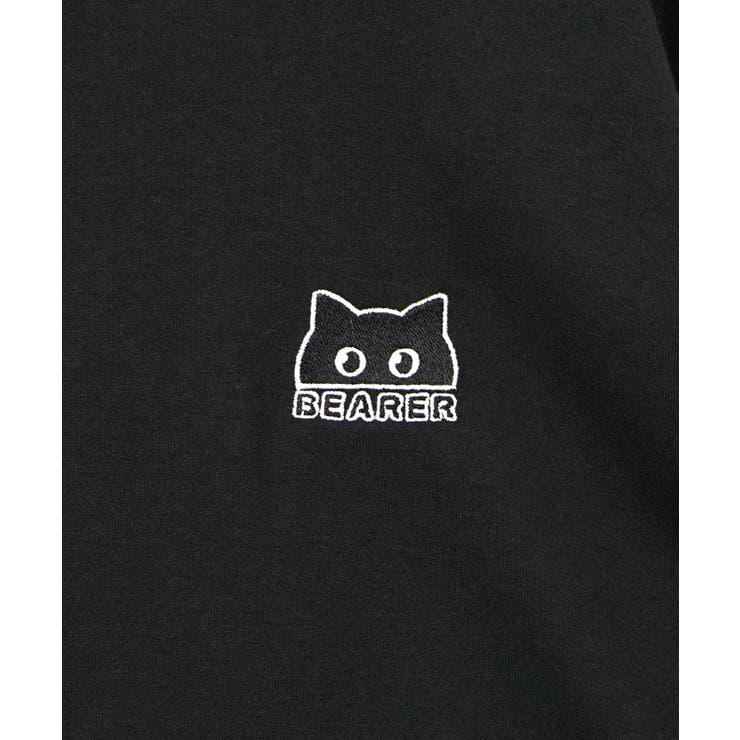 【刺繍】黒猫 ワンポイント Tシャツ半袖 グラフィック クロネコ 足跡 ハート | GROOVY STORE | 詳細画像8 