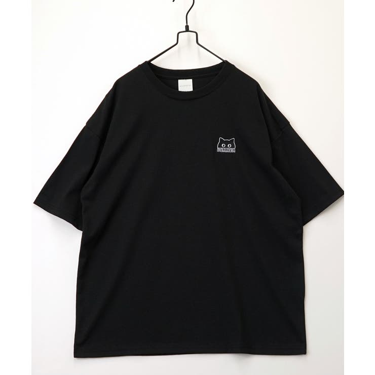 【刺繍】黒猫 ワンポイント Tシャツ半袖 グラフィック クロネコ 足跡 ハート | GROOVY STORE | 詳細画像6 