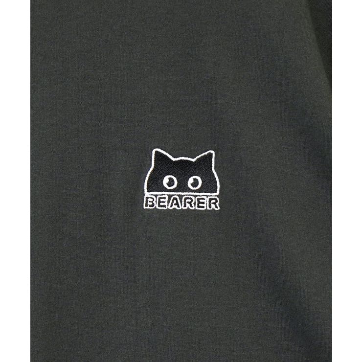 【刺繍】黒猫 ワンポイント Tシャツ半袖 グラフィック クロネコ 足跡 ハート | GROOVY STORE | 詳細画像13 