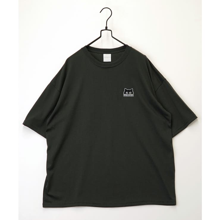 【刺繍】黒猫 ワンポイント Tシャツ半袖 グラフィック クロネコ 足跡 ハート | GROOVY STORE | 詳細画像12 