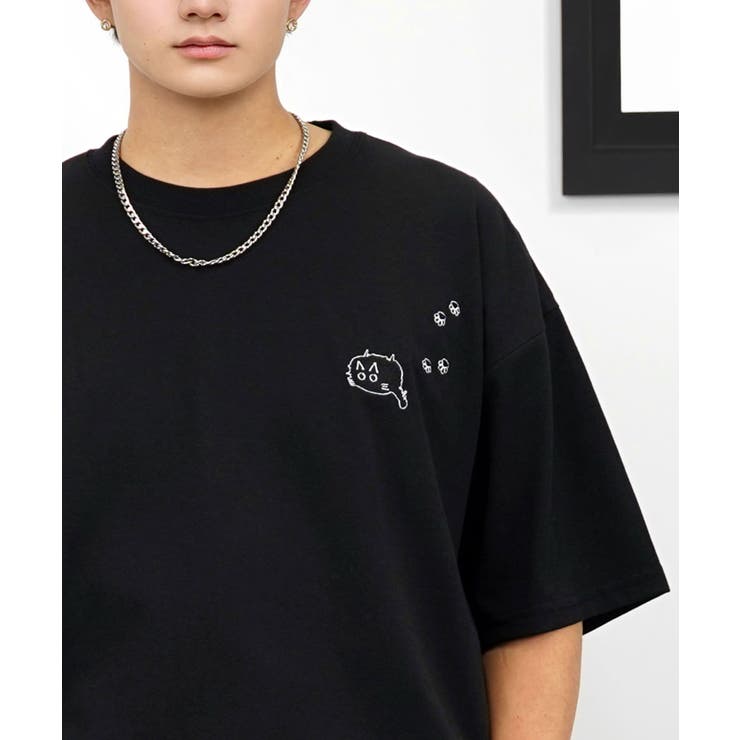 【刺繍】黒猫 ワンポイント Tシャツ半袖 グラフィック クロネコ 足跡 ハート | GROOVY STORE | 詳細画像25 