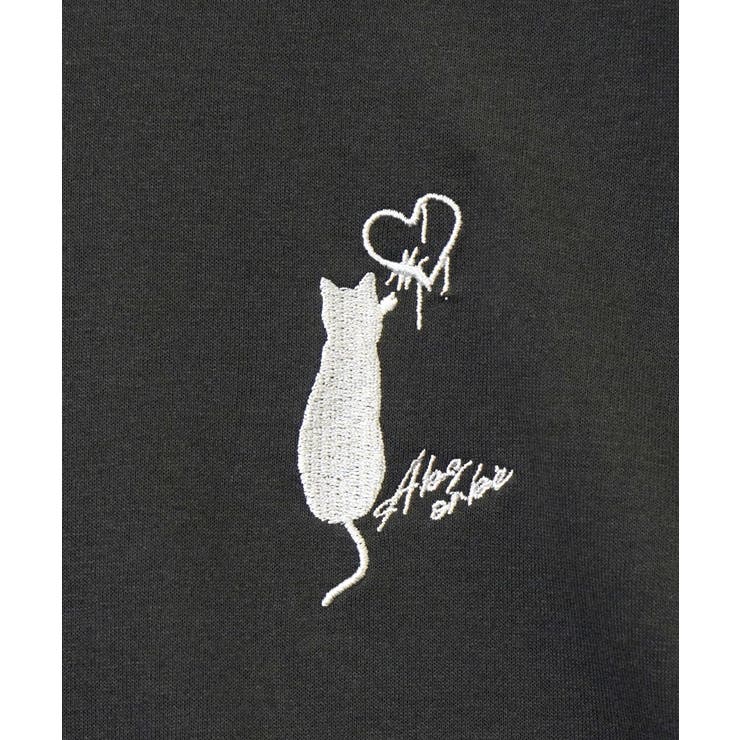 【刺繍】黒猫 ワンポイント Tシャツ半袖 グラフィック クロネコ 足跡 ハート | GROOVY STORE | 詳細画像43 