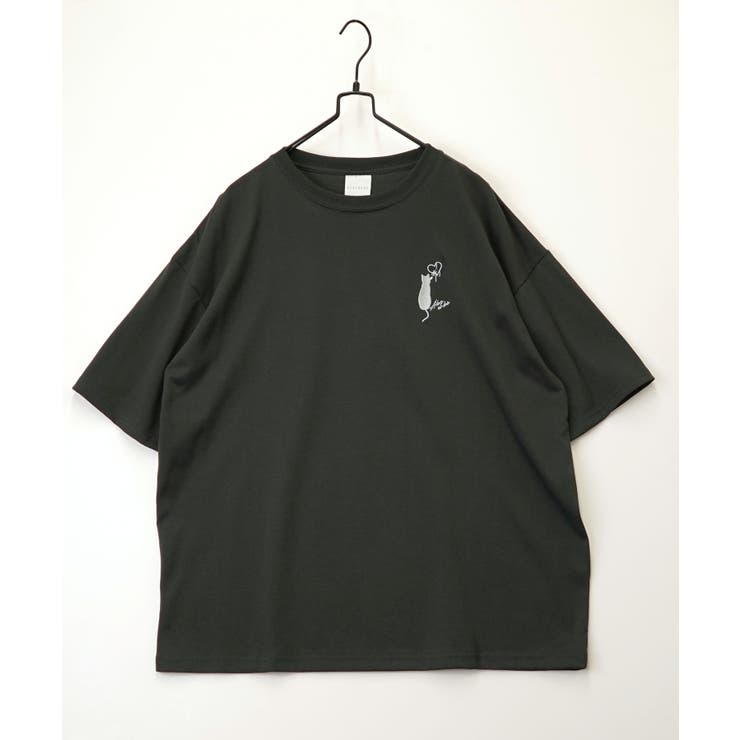 【刺繍】黒猫 ワンポイント Tシャツ半袖 グラフィック クロネコ 足跡 ハート | GROOVY STORE | 詳細画像42 