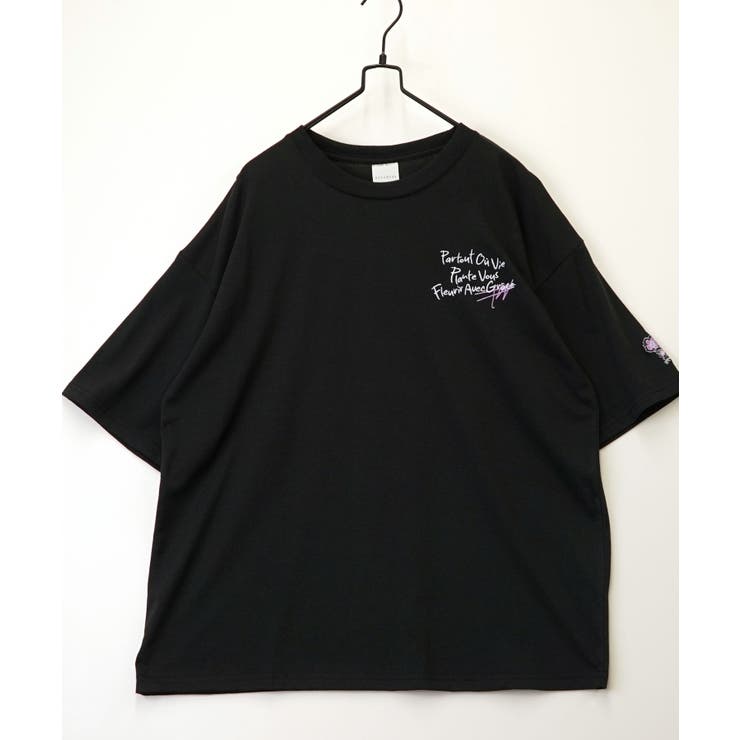 【刺繍】ワンポイント Tシャツ半袖 グラフィック フラワー ロゴ 袖刺繍 | GROOVY STORE | 詳細画像5 
