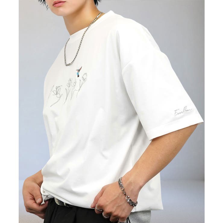 ルーズフィット グラフィック 半袖Tシャツ 短丈可能 ドロスト 刺繍ロゴT | GROOVY STORE | 詳細画像5 