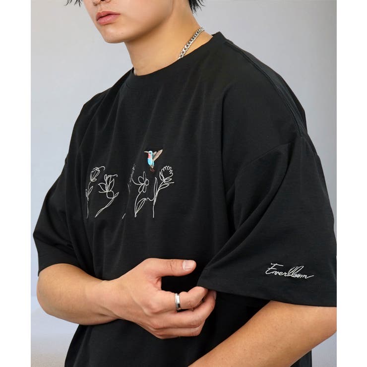 ルーズフィット グラフィック 半袖Tシャツ 短丈可能 ドロスト 刺繍ロゴT | GROOVY STORE | 詳細画像8 
