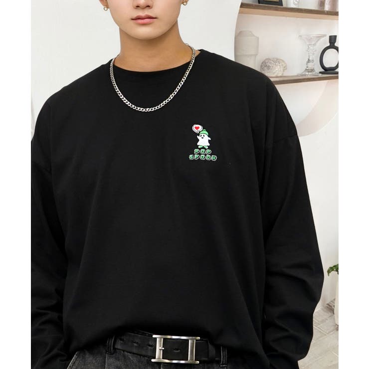 ワイドシルエット ワンポイント長袖Tシャツ ロンT | GROOVY STORE | 詳細画像3 