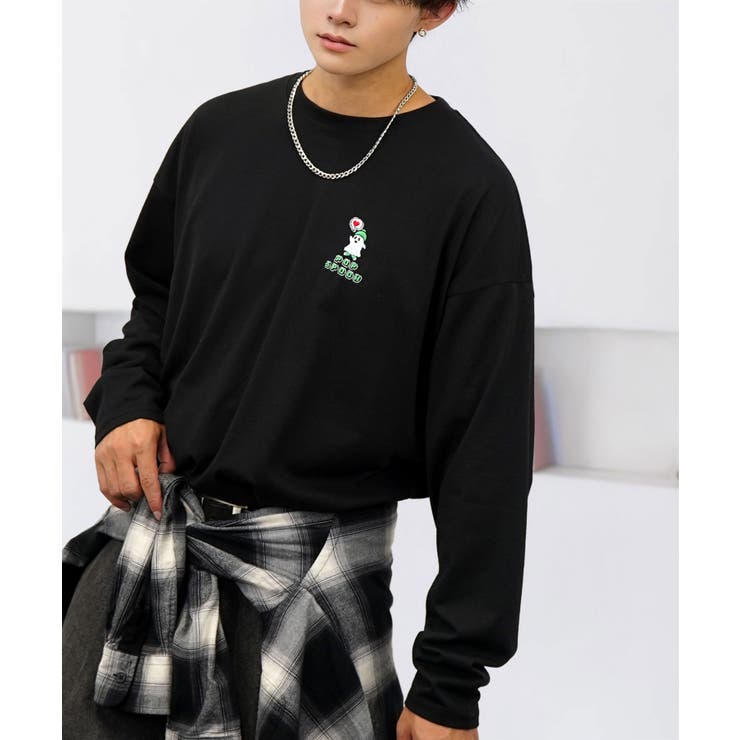 ワイドシルエット ワンポイント長袖Tシャツ ロンT | GROOVY STORE | 詳細画像4 