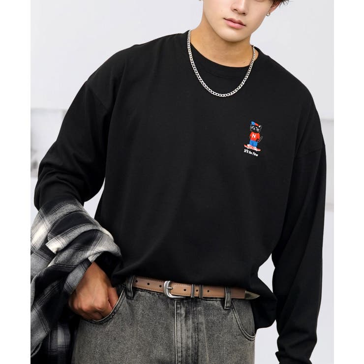 ワイドシルエット ワンポイント長袖Tシャツ ロンT | GROOVY STORE | 詳細画像16 
