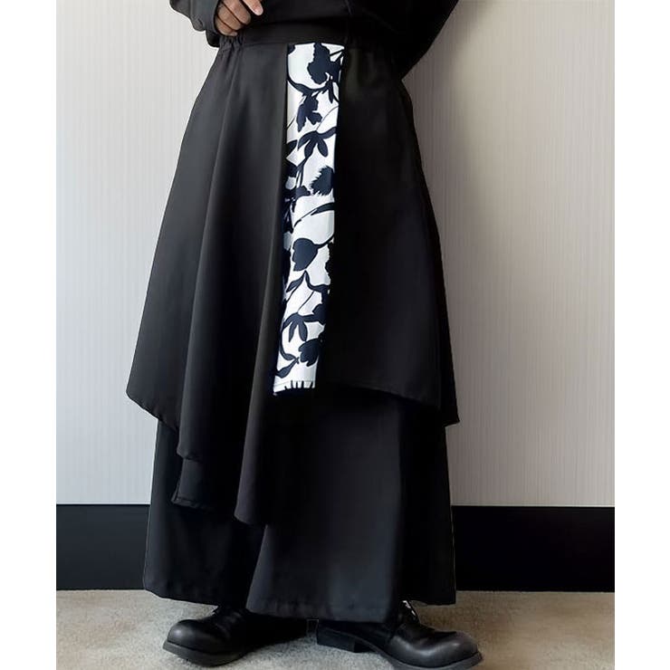 ルーズシルエット ワイドパンツ レイヤード ドレープ 袴 パンツ | GROOVY STORE | 詳細画像3 