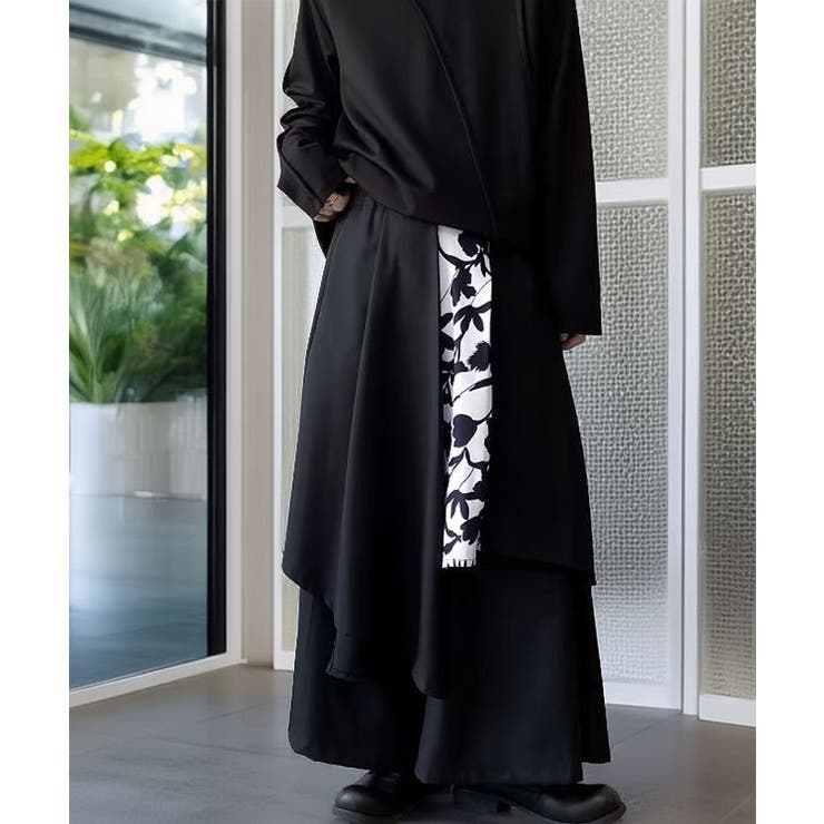 ルーズシルエット ワイドパンツ レイヤード ドレープ 袴 パンツ | GROOVY STORE | 詳細画像8 