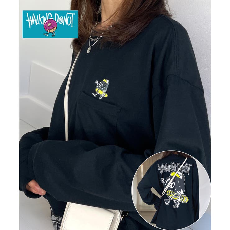 ブラック-バックプリント | 【追加入荷！】【オーバーサイズ】ロンT ロンティー長袖 袖プリント | GROOVY STORE