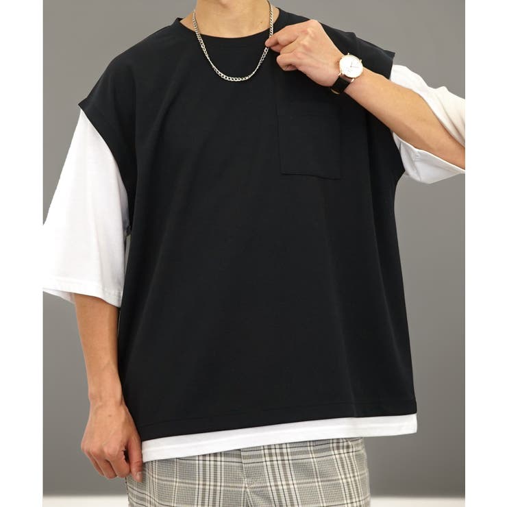 Tシャツ半袖 レイヤード風Tシャツ ジョーゼット | GROOVY STORE | 詳細画像7 