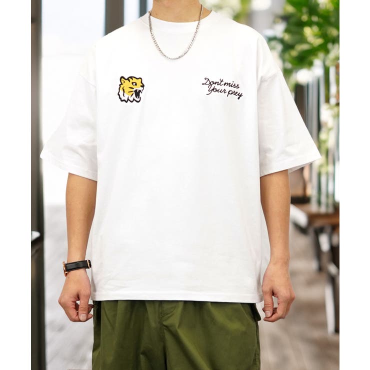 Tシャツ半袖 ｵｰﾊﾞｰｻｲｽﾞ #刺繍 #ﾊﾞｯｸﾌﾟﾘﾝﾄ #ｽﾄﾘｰﾄ