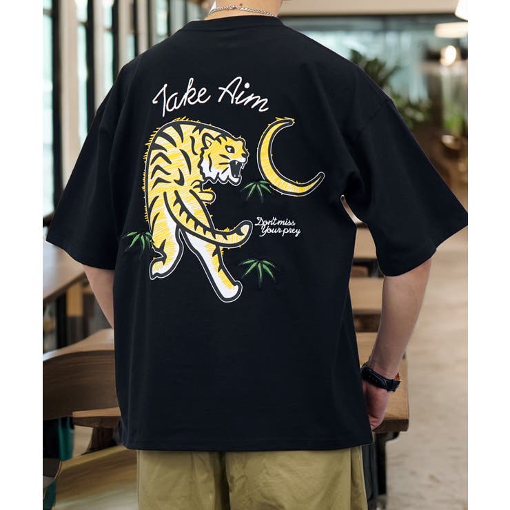 Tシャツ半袖 ｵｰﾊﾞｰｻｲｽﾞ #刺繍 #ﾊﾞｯｸﾌﾟﾘﾝﾄ #ｽﾄﾘｰﾄ