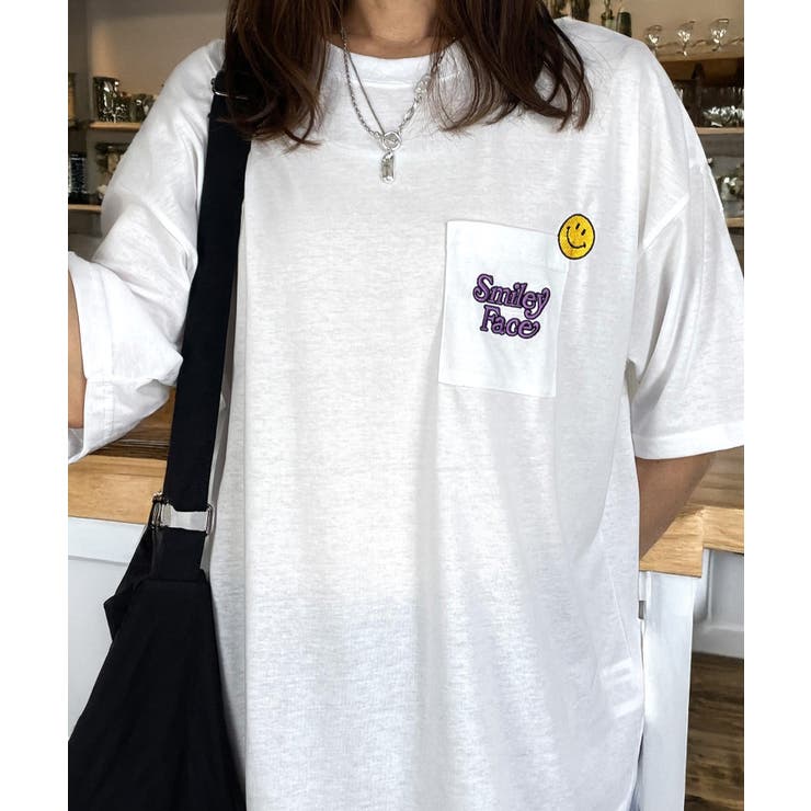 刺繍 ｵｰﾊﾞｰｻｲｽﾞ Tｼｬﾂ【ポケット】Tシャツ半袖 ｵｰﾊﾞｰｻｲｽﾞ #ロゴ Tシャツ