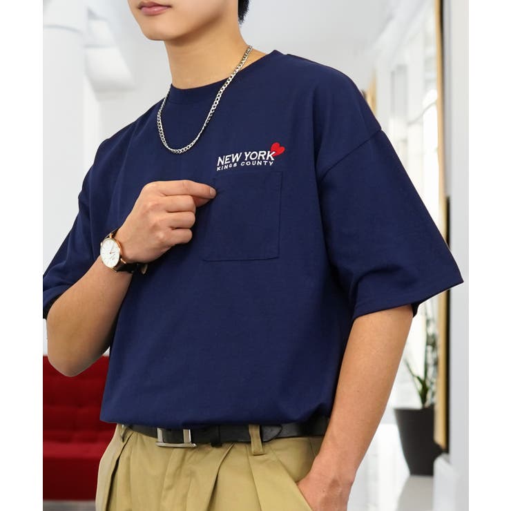 【オーバーサイズ】Tシャツ半袖 刺繍 ポケット Tシャツ #ロゴ  | GROOVY STORE | 詳細画像14 