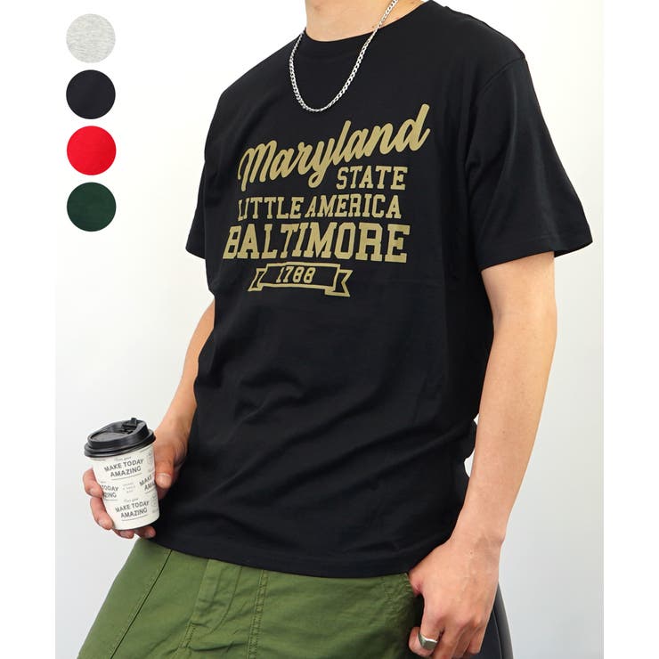アメカジ Tシャツ Maryland プリント T 半袖 Tシャツ[品番：GRVK0002208]｜GROOVY STORE（グルービーストア）の メンズファッション通販｜SHOPLIST（ショップリスト）