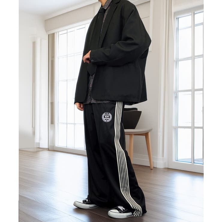 トラックパンツ ラインテープ ワイド[品番：GRVK0003078