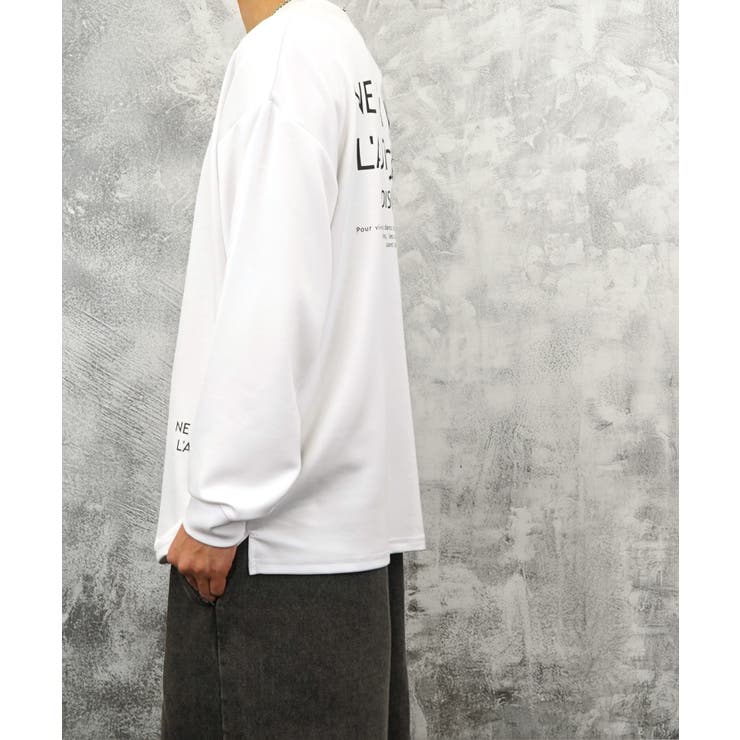 柔らかロンT ストレッチ オーバーサイズ Tシャツ #ロゴ [品番