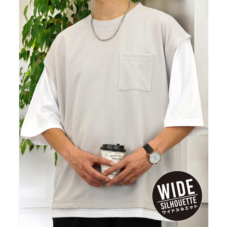 アイスグレー-9001 ベスト風Tee
