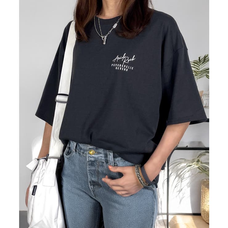 Tシャツ半袖 ストリート ﾊﾞｯｸﾌﾟﾘﾝﾄ Tシャツ【刺繍】#ロゴTシャツ #グラフィック Tシャツ