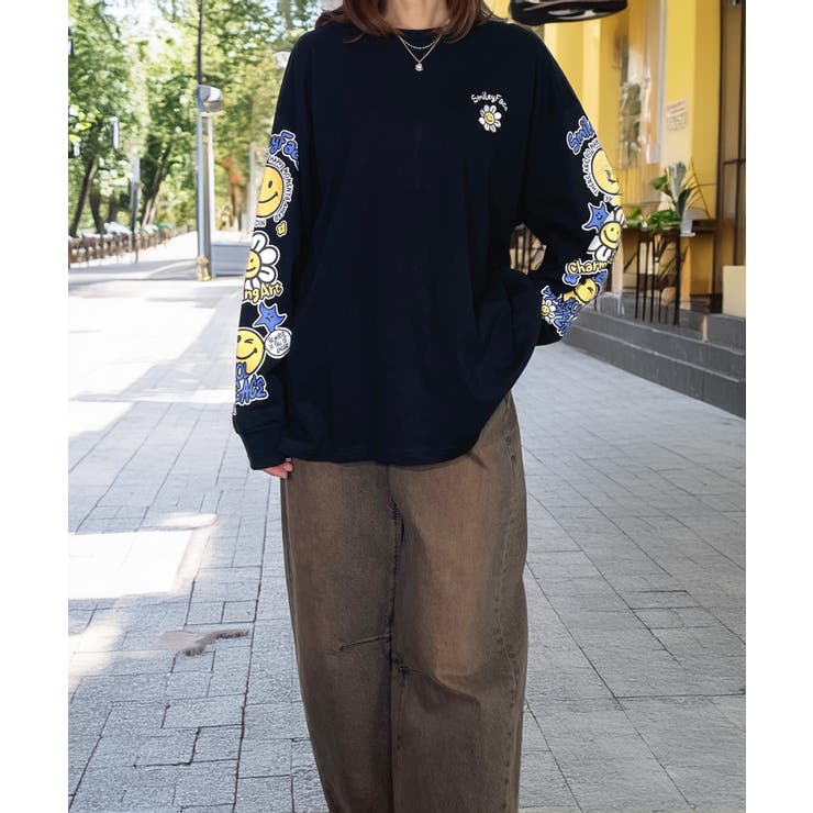 【オーバーサイズ】【SMILEY FACE】ヘビーウェイト ロンT | GROOVY STORE | 詳細画像4 