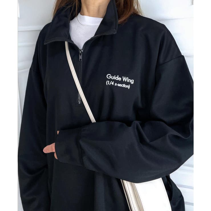 ハーフジップ カットソー ハイネック[品番:GRVK0003085 ハーフジップ カットソー ハイネック[品番:GRVK0003085