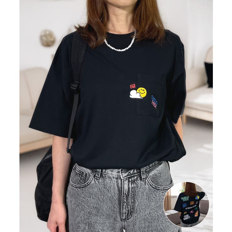 再入荷商品 追加入荷白Tシャツ オーバーサイズ[品番 黒TシャツTシャツ半袖 トップス