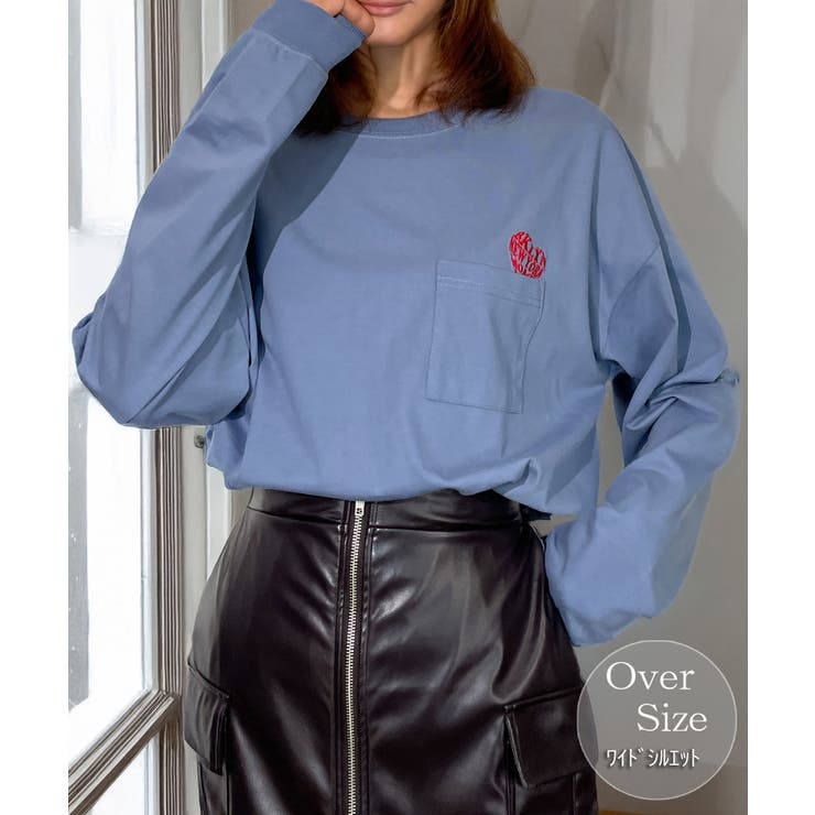 【オーバーサイズ】 ロンT 長袖 ハート ロゴ | GROOVY STORE | 詳細画像1 