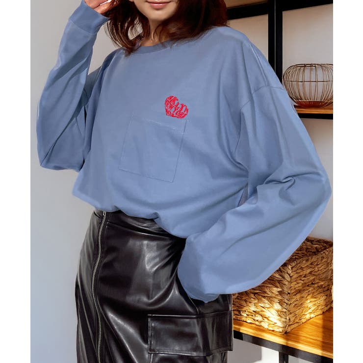 【オーバーサイズ】 ロンT 長袖 ハート ロゴ | GROOVY STORE | 詳細画像2 