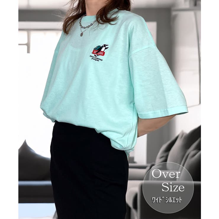 ミント-ペンギン | Tシャツ 刺繍 Tシャツ | GROOVY STORE