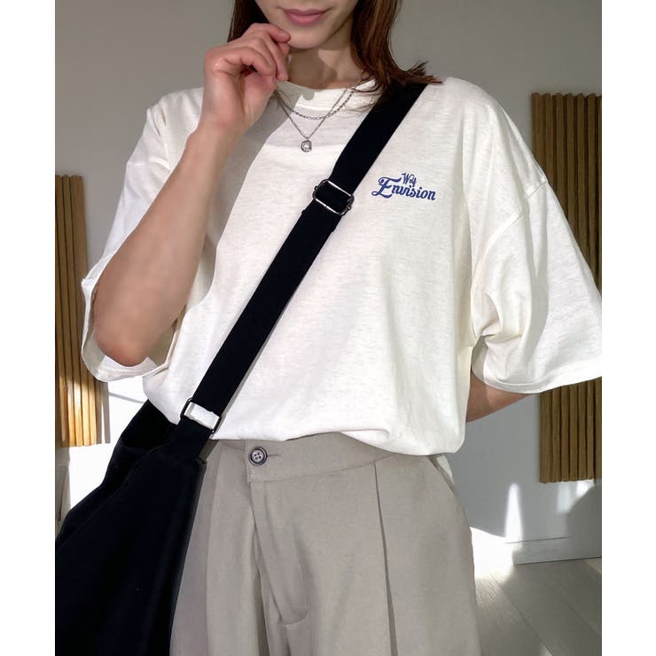 ワイド Tシャツ サガラ刺繍 Tシャツ 半袖 アニマル ロゴ キャラクターT | GROOVY STORE | 詳細画像1 